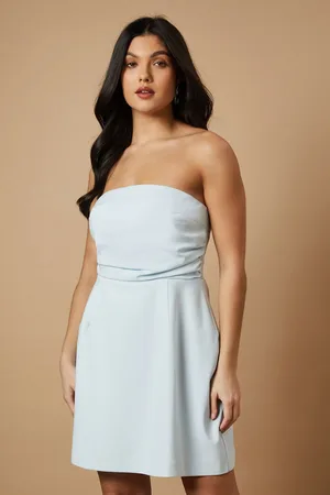 Oasis Womens Strapless Gathered Mini Dress - - Size 8 UK