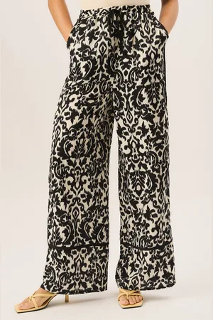 Gini London Womens Ikat Print Wide Leg Trousers - - Size 8 UK