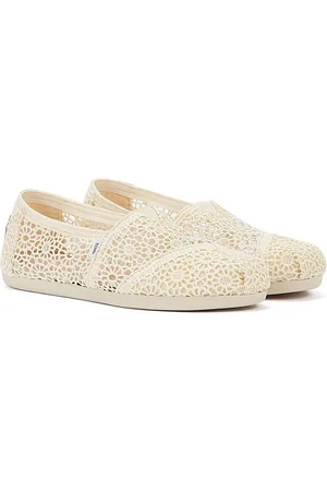 TOMS Apargata Crochet Espadrilles WoMens Beige Sandal material_textile - Size UK 6