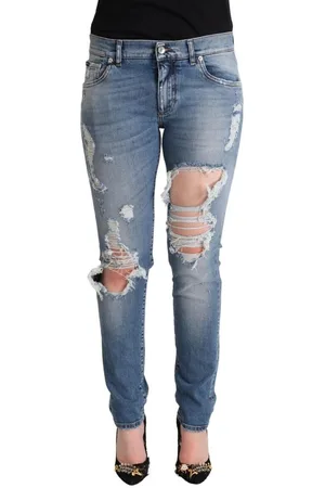 Dolce & Gabbana WoMens Distressed Cotton Denim Skinny Jeans material_cotton - Size IT 40 (Womens)
