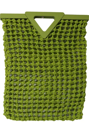 Bottega Veneta Pre-owned Womens Point Macramé Tote in Chartreuse Rubber - - One Size