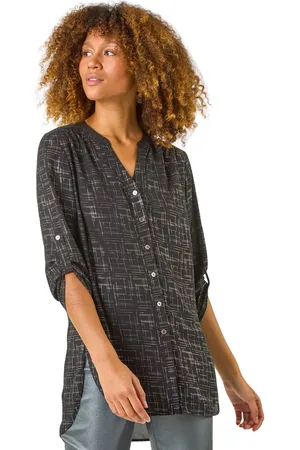 Roman Womens V Neck Print Blouse - - Size 12 UK