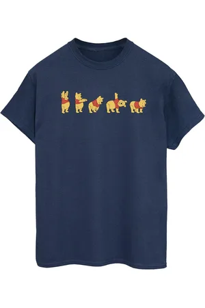 Disney Womens/Ladies Winnie The Pooh Stretching Cotton Boyfriend T-Shirt ( Blue) - Size Medium