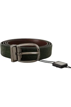 Dolce & Gabbana Mens Exotic Leather Silver Buckle Belt - Size 95 cm