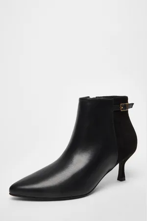 Quiz Womens Faux Leather Heeled Ankle Boot - Size UK 5