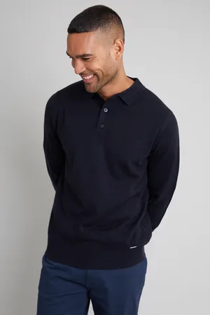Threadbare Mens Long Sleeve Knitted Polo Jumper - Size Small