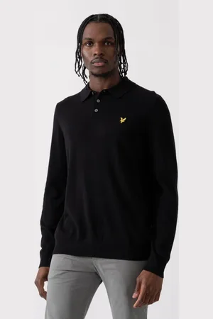 Lyle & Scott Cotton Merino Mens Long Sleeve Knitted Polo - - Size X-Small