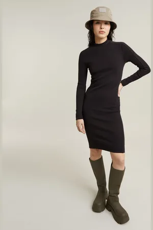 G-Star Womens G-Star RAW Ergonomic Slim Rib Dress - Cotton - Size 2XS
