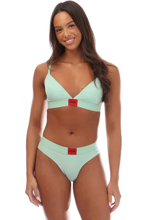 HUGO BOSS Womens Red Logo Label Triangle Bra in Cotton - Size 6 UK