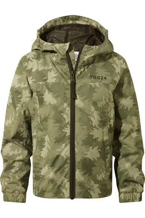 Tog 24 Childrens Unisex Copley Kids Waterproof Jacket Camo Leaf Print - - Size 8-9Y