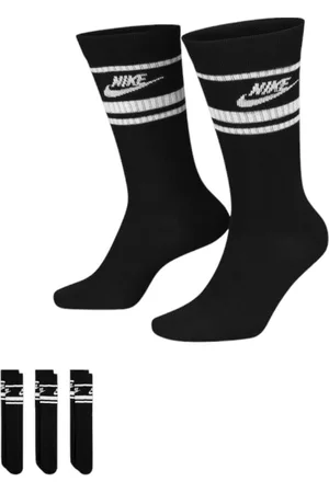 Nike DX5089 Unisex Dri-FIT Sportswear Everyday Essential Crew Socks (3 Pair) Black - - Size Small