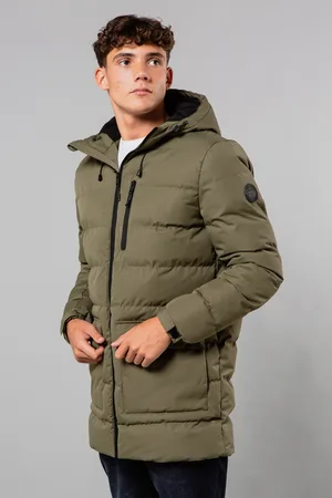 Tokyo Laundry Mens Padded Hooded Ripstop Jacket With Toggles - Size X-Large