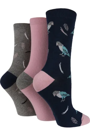 Wild Feet Womens Wild Feet - 3 Pack Ladies Animal Themed Fun Novelty Socks for Gift - - Size UK 4-6.5