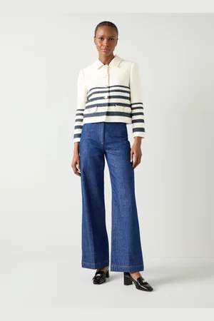 LK Bennett Womens Bellmer Woven Tops, /Navy - Size 8 UK