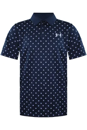 Under Armour Childrens Unisex Short Sleeve Collared Blue/White Kids Poppy Polo Shirt 1364426 408 - Cotton - Size Small