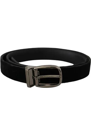 Dolce & Gabbana Mens Velvet Classic Logo Engraved Metal Belt - Size 90 cm
