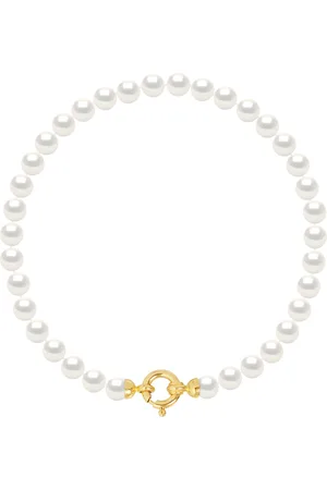 Diadema Womens - Bracelet - Real Freshwater Pearls - - Yellow Gold - One Size