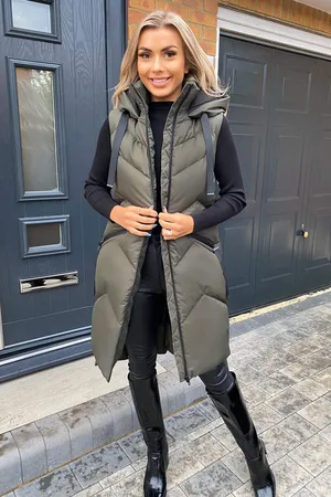 Ax Paris Womens Hooded Zip Up Gilet - Size 8 UK