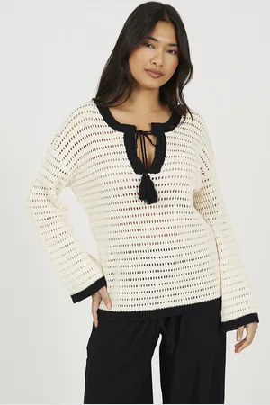 Brave Soul Womens Loose Knit V-Neck Jumper - Size Small