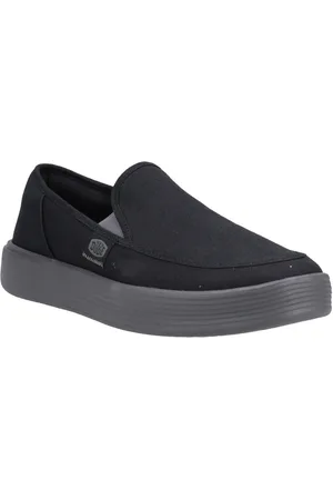 Hey dude Sunapee Canvas 100% Cotton Mens /Charcoal Loafers - Size UK 9