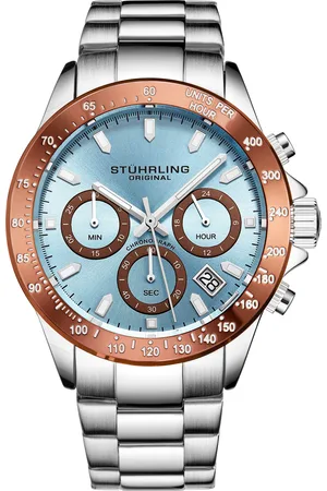 Stuhrling Mens Ultima 3960 Quartz 42mm Chronograph - Stainless Steel - One Size