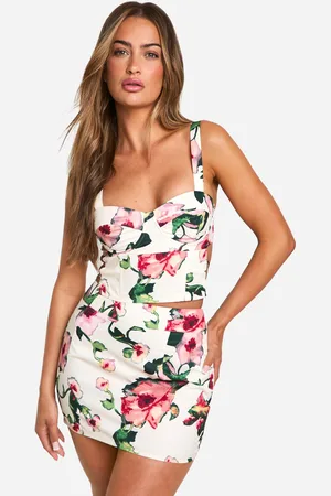 Boohoo Womens Floral Print Mini Skirt - - Size 10 UK