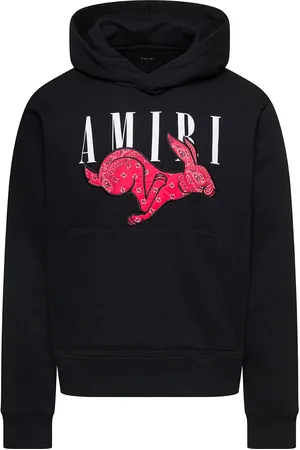 AMIRI Mens CNY Bandana Rabbit Logo Hoodie in - Size Medium