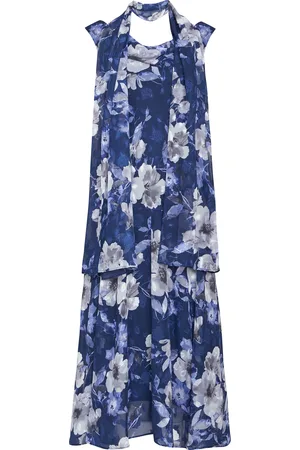 Gina Bacconi Womens Dahlia Sleevless Printed Dress And Shawl - - Size 8 UK