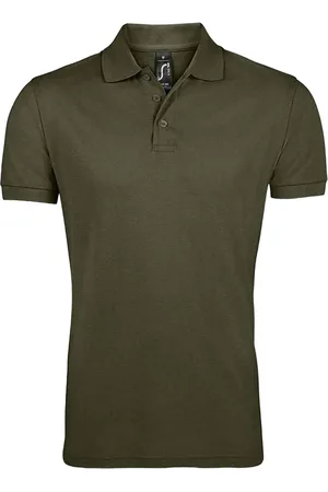 Sols Mens Prime Pique Plain Short Sleeve Polo Shirt (Army) - - Size Medium