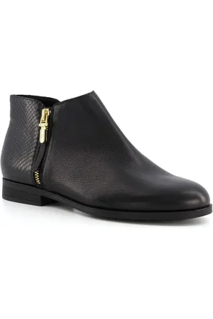 Dune Womens Ladies Pandie - Zip Detail Ankle Boots - Leather - Size UK 4