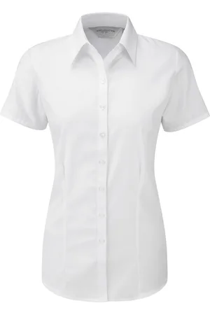 Russell Athletic Womens/ladies Herringbone Short Sleeve Work Shirt - Size X-Large