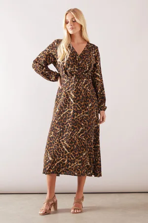 wallis Womens Petite Fixed Wrap Marocaine Midi Dress - - Size 12 UK