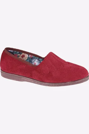 Sleepers Zara Slippers Womens Wide Fit - Velour - Size UK 3