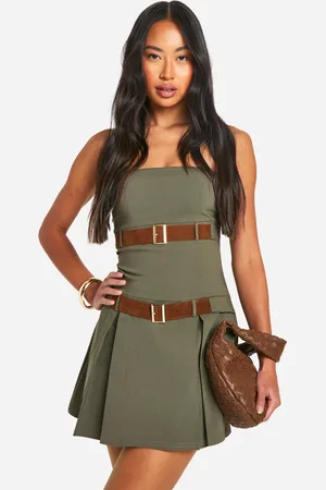 Boohoo Womens Double Belt Trim Tennis Skort Playsuit - - Size 14 UK