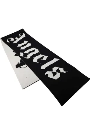 Palm Angels Mens Accessories Macro Logo Scarf in -White Wool - One Size