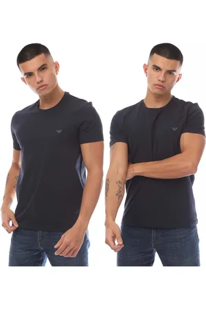 Emporio Armani Mens 2 Pack of Lounge Crewneck T-Shirts in - Size Large