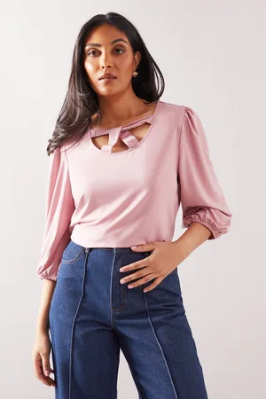 wallis Womens Petite Jersey Cross Neck 3/4 Sleeve Top - - Size 18 UK