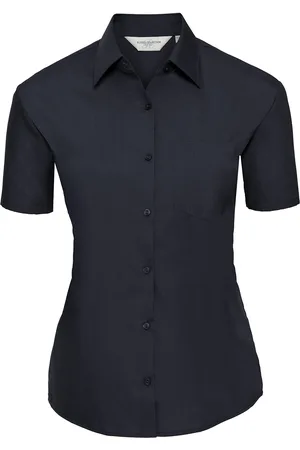 Russell Athletic Collection Womens/Ladies Poplin Easy-Care Short-Sleeved Shirt (French ) - Size X-Small