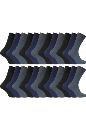Sock Snob 100% Cotton Mens Non Elastic Breathable Socks - - Size UK 6-11