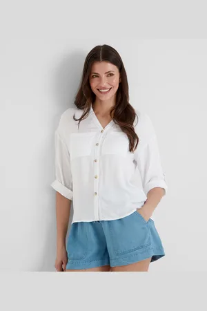 Tog 24 Felicia Womens Shirt Short Sleeve - Optic Rayon - Size 14 UK