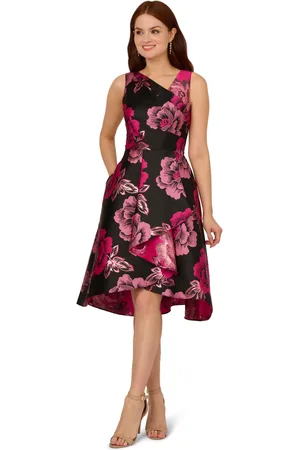 Adrianna Papell Womens Floral Jacquard Dress in - Size 8 UK