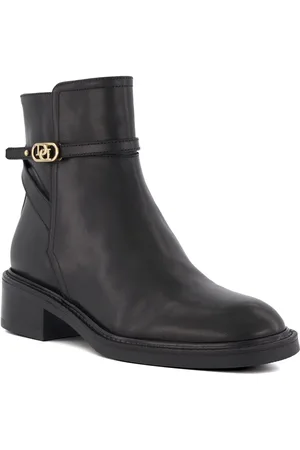 Dune Womens Ladies Praising - Branded-Buckle Casual Ankle Boots - Leather (archived) - Size UK 8