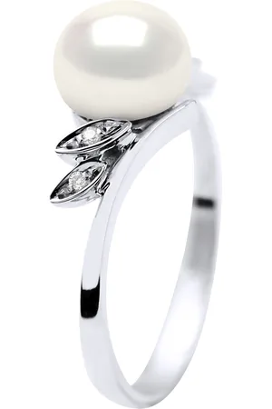 Diadema Womens - Ring - Gold - Real Freshwater Pearls - - Size I