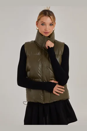 Pink Vanilla Womens Faux Leather Gilet - - Size Small