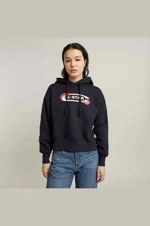G-Star Womens G-Star RAW Old Skool Logo Loose Hoodie - Cotton - Size X-Large