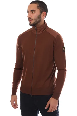Belstaff Mens Merino Wool Kebly Zip Cardigan in - Size 2XL