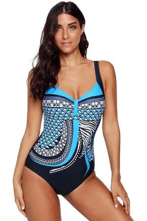 Azura Exchange WoMens Tribal Print One Piece Swimsuit in Nylon - Size 2XL