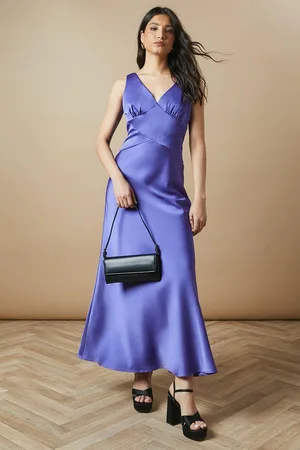 Oasis Womens Occasion Velvet Tie Satin Maxi Dress - - Size 14 UK