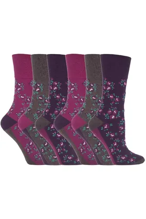 Gentle Grip Womens - 6 Pairs Ladies Non Elastic Socks - GG58 - Cotton - Size UK 4-8