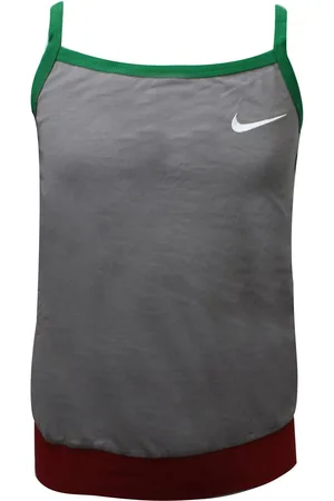 Nike Girls Tank Top Casual Colour Block Vest Branded Tee 412413 009 Cotton - Size Medium